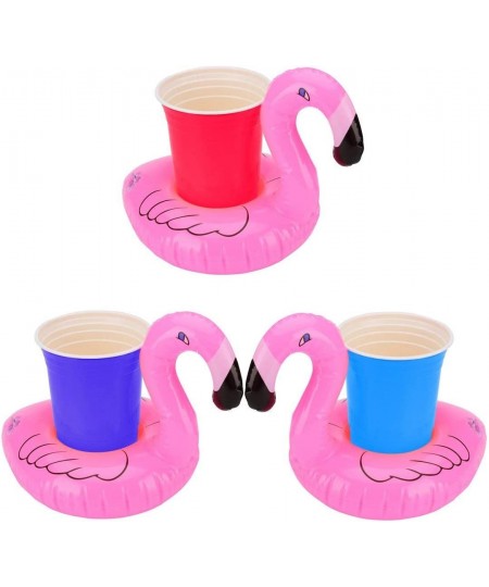 Inflatable Drink Holder 16 Packs Flamingos Floats Inflatable Cup Floating Coasters for Summer Swimming Pool Party and Kids Fu...