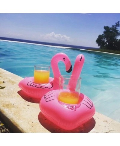 Inflatable Drink Holder 16 Packs Flamingos Floats Inflatable Cup Floating Coasters for Summer Swimming Pool Party and Kids Fu...