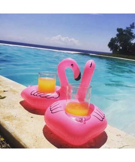 Inflatable Drink Holder 16 Packs Flamingos Floats Inflatable Cup Floating Coasters for Summer Swimming Pool Party and Kids Fu...