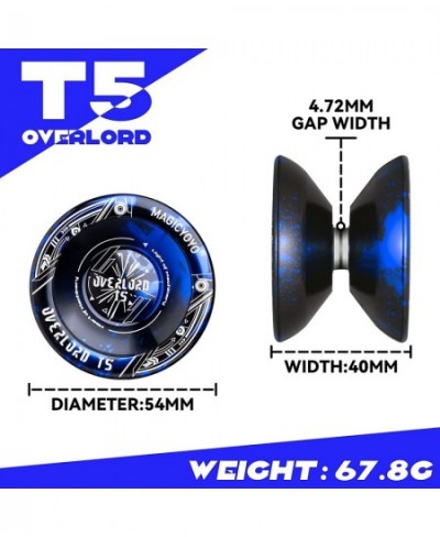 T5 Overlord Unresponsive Yoyo Professional Yoyo for Adults Pro Alloy Aluminum Yoyo for Kids Metal Yoyo for Beginners Yoyo Tri...