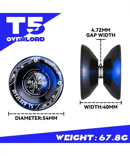 T5 Overlord Unresponsive Yoyo Professional Yoyo for Adults Pro Alloy Aluminum Yoyo for Kids Metal Yoyo for Beginners Yoyo Tri...