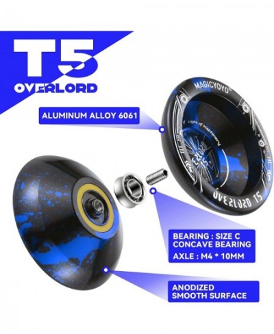 T5 Overlord Unresponsive Yoyo Professional Yoyo for Adults Pro Alloy Aluminum Yoyo for Kids Metal Yoyo for Beginners Yoyo Tri...