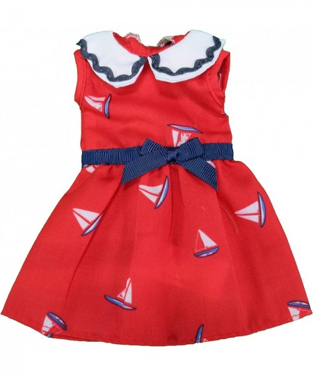 Red White and Blue Nautical Dress Made for 14 inch Dolls Compatible with Wellie Wishers $16.86 - Doll Accessories