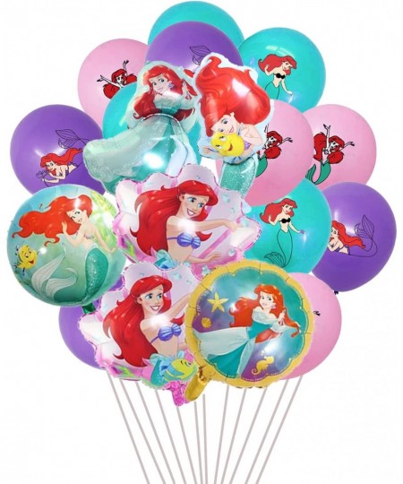 30pcs Little Mermaid Ariel Birthday Party Decorations Mermaid Foil Balloons Latex Balloon for Princess Mermaid Theme Party De...