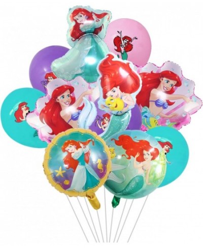 30pcs Little Mermaid Ariel Birthday Party Decorations Mermaid Foil Balloons Latex Balloon for Princess Mermaid Theme Party De...