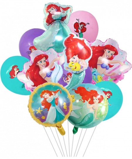 30pcs Little Mermaid Ariel Birthday Party Decorations Mermaid Foil Balloons Latex Balloon for Princess Mermaid Theme Party De...