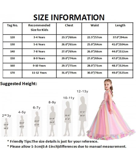 Girls Unicorn Rainbow Birthday Tulle Dress Princess Pageant Dance Gown Christmas Party Halloween Costume w/Headband $54.23 - ...