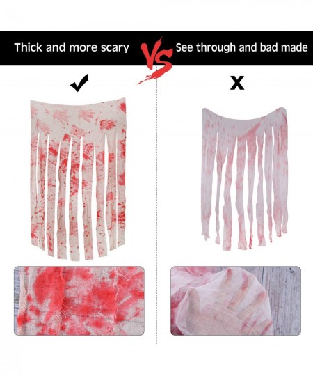 2 Pack Door Curtain Decoration with Bloody Hand Prints Bloody Doorway Curtain Creepy Cloth Haunted House Horror Decoration fo...