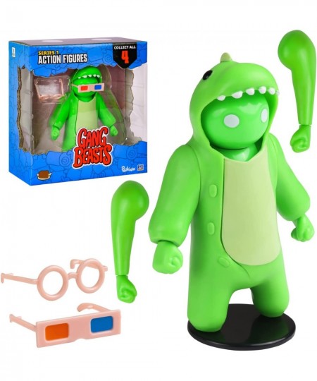 Gang Beasts Action Figures | Green | Collectible Toys. 6.5 Inch Kids Toys | Superhero Toys for Boys & Girls. 4 to Collect | A...