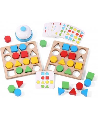 Wooden Puzzles Shape Color Matching Board Games Preschool Educational Montessori Toys for Kids 3 4 5 6 Years Old Boys Girls B...