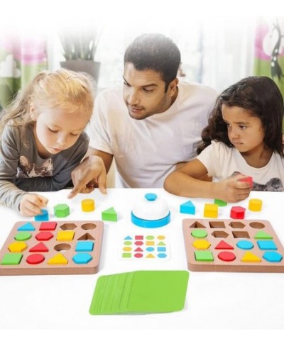 Wooden Puzzles Shape Color Matching Board Games Preschool Educational Montessori Toys for Kids 3 4 5 6 Years Old Boys Girls B...