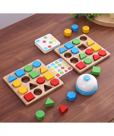 Wooden Puzzles Shape Color Matching Board Games Preschool Educational Montessori Toys for Kids 3 4 5 6 Years Old Boys Girls B...