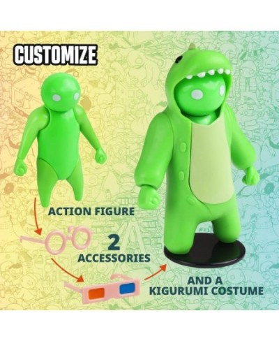 Gang Beasts Action Figures | Green | Collectible Toys. 6.5 Inch Kids Toys | Superhero Toys for Boys & Girls. 4 to Collect | A...