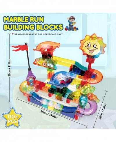 110+ PCS Marble Run Kids Luminous Marble Run Toy Set Deluxe Marble Run with 2 Marble Balls Suitable for Kids 3+ Cute Toys Glo...