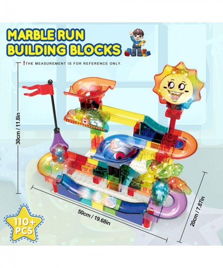 110+ PCS Marble Run Kids Luminous Marble Run Toy Set Deluxe Marble Run with 2 Marble Balls Suitable for Kids 3+ Cute Toys Glo...