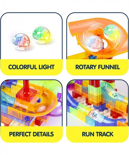 110+ PCS Marble Run Kids Luminous Marble Run Toy Set Deluxe Marble Run with 2 Marble Balls Suitable for Kids 3+ Cute Toys Glo...