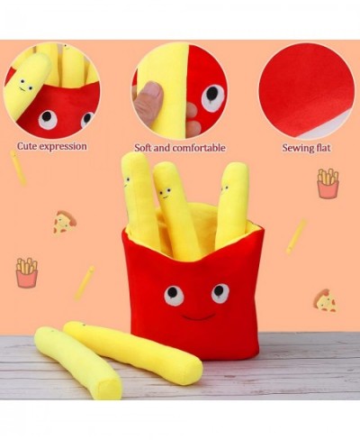 French Fries Pizza Plush Plushies French Fry Pillow Food Pillows for Kids Fast Food Stuffed Animals Plush Toys 11.8” Food Sup...