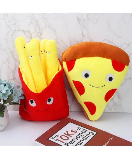 French Fries Pizza Plush Plushies French Fry Pillow Food Pillows for Kids Fast Food Stuffed Animals Plush Toys 11.8” Food Sup...