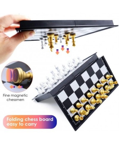 Magnetic Chess Set Folding Chess Board Set 9.84×9.84 Inches Travel Chess Set Portable Chess Board Game with Two Storage Bags ...