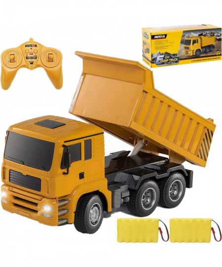 Remote Control Truck 6 Channel 2.4Ghz RC Dump Truck Construction Vehicle Toy with LED Lights and Simulation Sound for Kids 1:...