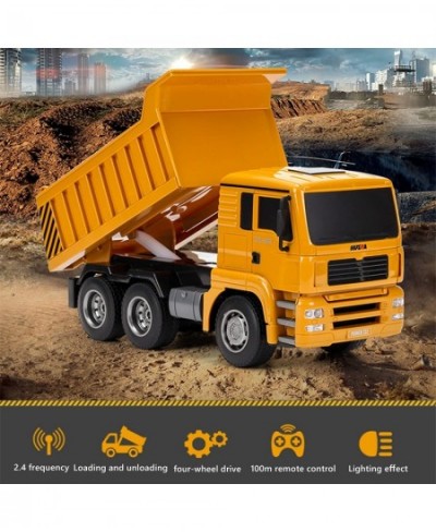 Remote Control Truck 6 Channel 2.4Ghz RC Dump Truck Construction Vehicle Toy with LED Lights and Simulation Sound for Kids 1:...