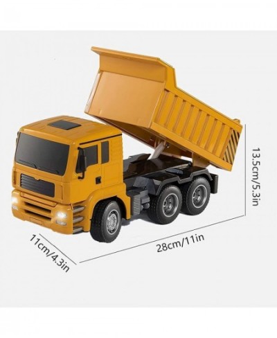 Remote Control Truck 6 Channel 2.4Ghz RC Dump Truck Construction Vehicle Toy with LED Lights and Simulation Sound for Kids 1:...