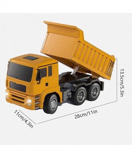 Remote Control Truck 6 Channel 2.4Ghz RC Dump Truck Construction Vehicle Toy with LED Lights and Simulation Sound for Kids 1:...