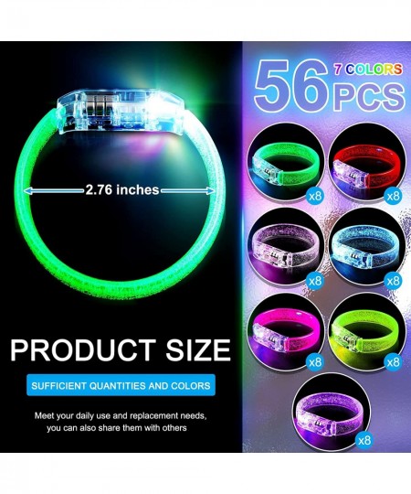 56 Packs LED Glow Sticks Bracelets Christmas New Years Eve Party Supplie Glow in the Dark Light up Bracelets Toys Party Favor...