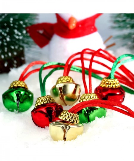 36 Pieces Christmas Bell Necklaces Christmas Holiday Necklaces Bell Necklaces with Ribbons for Holiday Party Accessories Stoc...