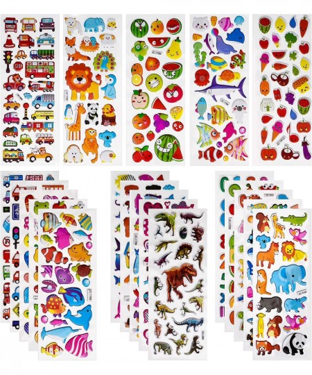 Stickers for Kids 500+ Puffy Stickers 3D Kids Stickers for Scrapbooking Bullet Journal Including Animal Numbers Fruits Fish D...