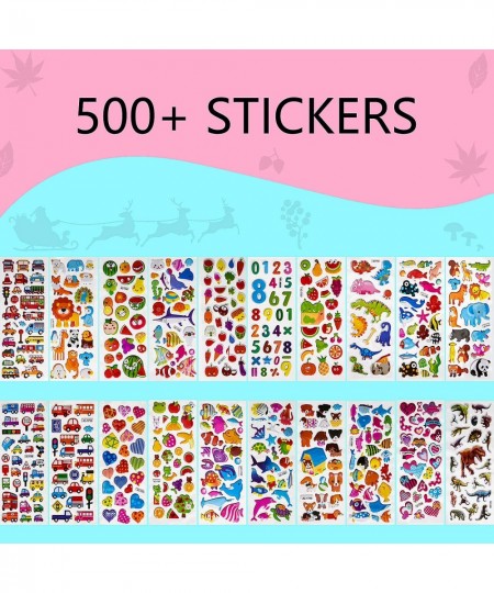 Stickers for Kids 500+ Puffy Stickers 3D Kids Stickers for Scrapbooking Bullet Journal Including Animal Numbers Fruits Fish D...