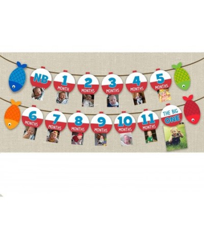 Fishing Milestone Banner Children From Birth to One Year Old Record Photo Banner Set of 1 $16.83 - Kids' Party Decorations