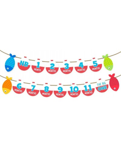 Fishing Milestone Banner Children From Birth to One Year Old Record Photo Banner Set of 1 $16.83 - Kids' Party Decorations