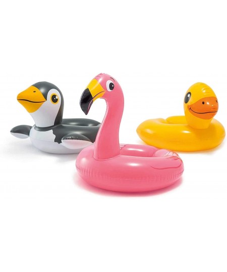 Intex 43234-2327 3 Pack 59220EP - Animal Head Split Ring Pool Floats Bundle Includes Frog Duck Penguin Giraffe Frog Penguin $...