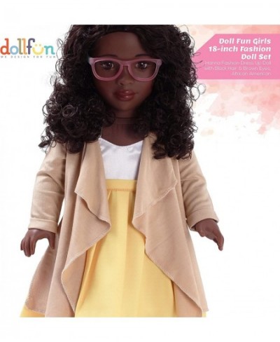 World Girls 18 inch Fashion Doll Set Hanna(Africa) Fashion Dress Up Doll with Hair for Styling Clothes Shoes and Accessories....