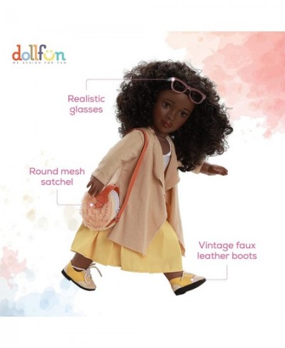 World Girls 18 inch Fashion Doll Set Hanna(Africa) Fashion Dress Up Doll with Hair for Styling Clothes Shoes and Accessories....