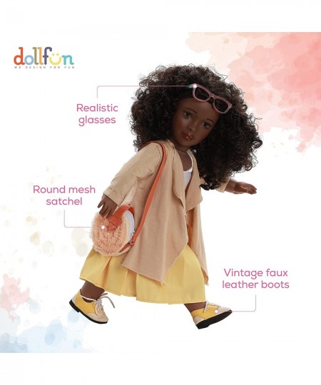 World Girls 18 inch Fashion Doll Set Hanna(Africa) Fashion Dress Up Doll with Hair for Styling Clothes Shoes and Accessories....