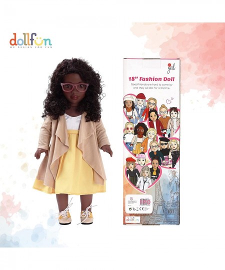 World Girls 18 inch Fashion Doll Set Hanna(Africa) Fashion Dress Up Doll with Hair for Styling Clothes Shoes and Accessories....