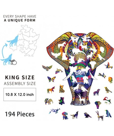 Wooden Puzzle for Adults Unique 194 Pieces Animals Shaped Jigsaw Puzzles Wood Laser Cut Jigsaw Puzzle Magic Wooden Puzzle Bes...