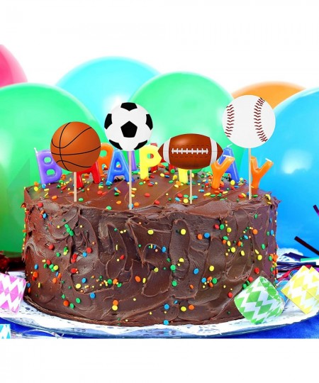 48 Pieces Sports Cupcake Toppers Baseball Cupcake Picks Basketball Toothpicks Soccer Ball Football Cake Decor for Boys Men Bi...