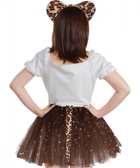 Leopard Costume Set Leopard Ears Headband Tail Bowtie Star Sequined Tutu Animal Fancy Costume Kit for Kids Cosplay Halloween ...