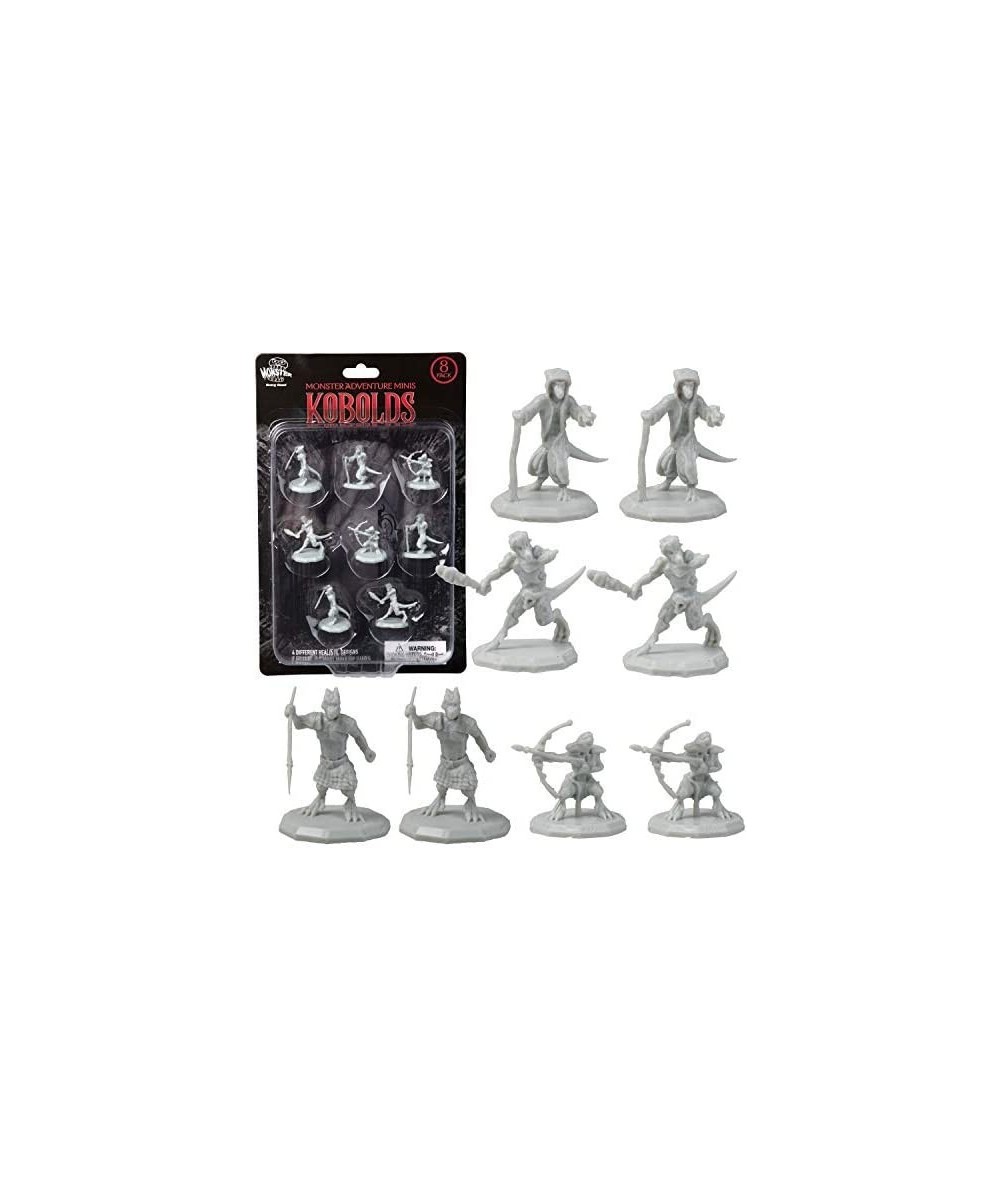 8 Unpainted Fantasy Kobold Mini Figures- All Unique Designs- 1" Hex-Sized Compatible with DND Dungeons and Dragons & Pathfind...