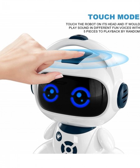 Robot for Kids Rechargeable Intelligent Programmable Robot Toys with LED Eyes and Touch Sensor Singing Dancing Storytelling a...