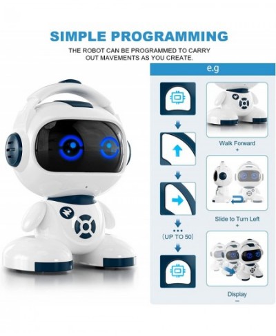 Robot for Kids Rechargeable Intelligent Programmable Robot Toys with LED Eyes and Touch Sensor Singing Dancing Storytelling a...