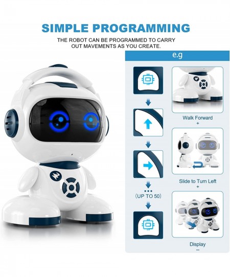 Robot for Kids Rechargeable Intelligent Programmable Robot Toys with LED Eyes and Touch Sensor Singing Dancing Storytelling a...