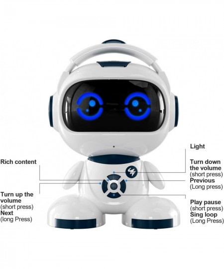 Robot for Kids Rechargeable Intelligent Programmable Robot Toys with LED Eyes and Touch Sensor Singing Dancing Storytelling a...