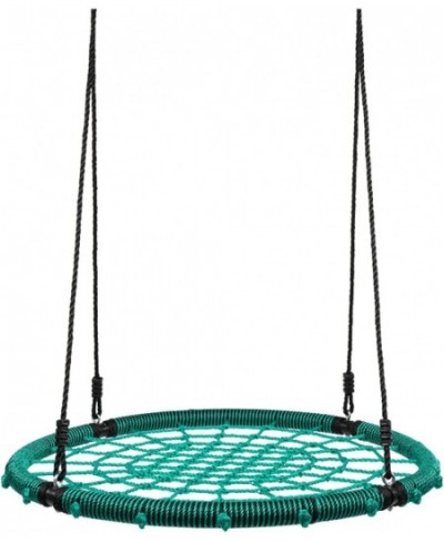 40" Spider Web Swing Kids Round Web Swing Great for Tree Swing Set Backyard Playground 70" Detachable Nylon Rope Swivel (Gree...