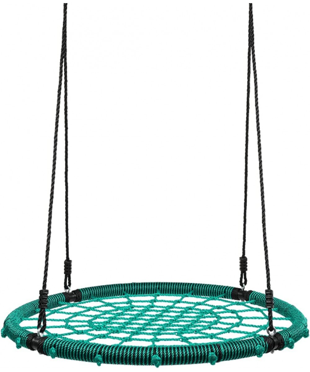 40" Spider Web Swing Kids Round Web Swing Great for Tree Swing Set Backyard Playground 70" Detachable Nylon Rope Swivel (Gree...