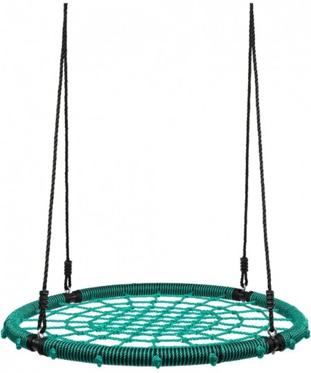 40" Spider Web Swing Kids Round Web Swing Great for Tree Swing Set Backyard Playground 70" Detachable Nylon Rope Swivel (Gree...