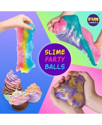 25 Variety Slime Balls Party Favors FunKidz Bulk Premade Soft Small Slime Toys Gifts for Kids Girls Boys Includes Galaxy Fluf...